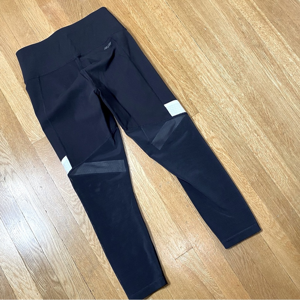New Balance Sport Black White Stripe Mesh Panel High-Mid Waist Leggings S? - Picture 9 of 11
